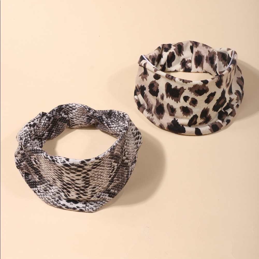 2pcs Leopard Print Hair Band